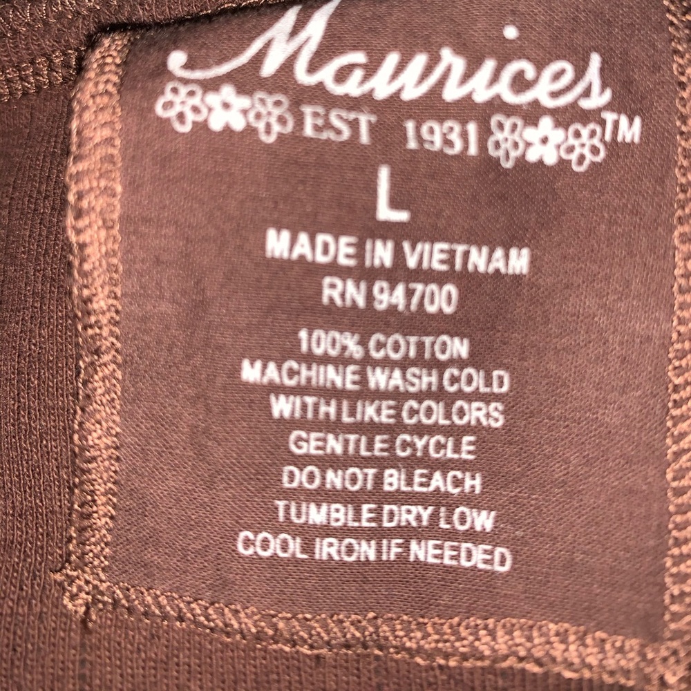 In good shape v-neck brown large shirt